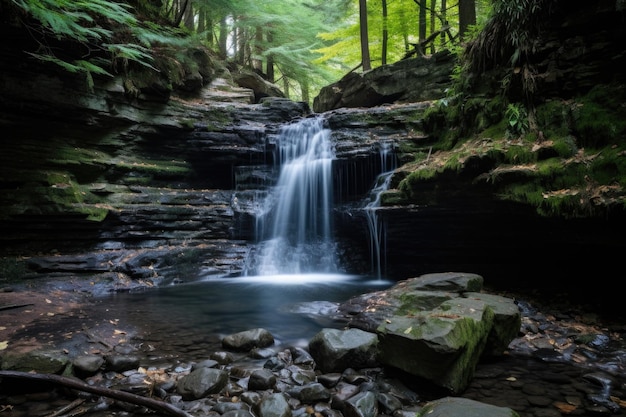 Cascada en un bosque apartado