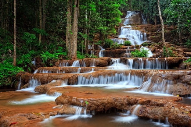 Cascada en el bosque del norte de Tailandia