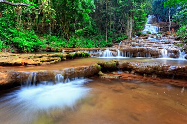 Cascada en el bosque del norte de Tailandia