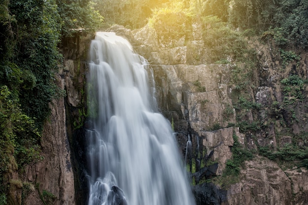 cascada en el bosque profundo en el Parque Nacional Khao Yai, Tailandia