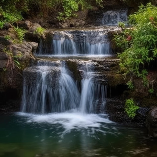 Una cascada en el bosque