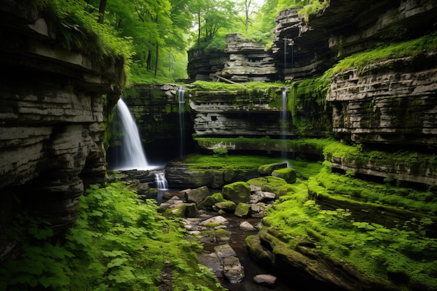 cascada en el bosque