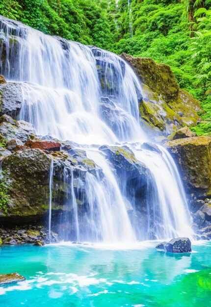 Foto una cascada en el bosque