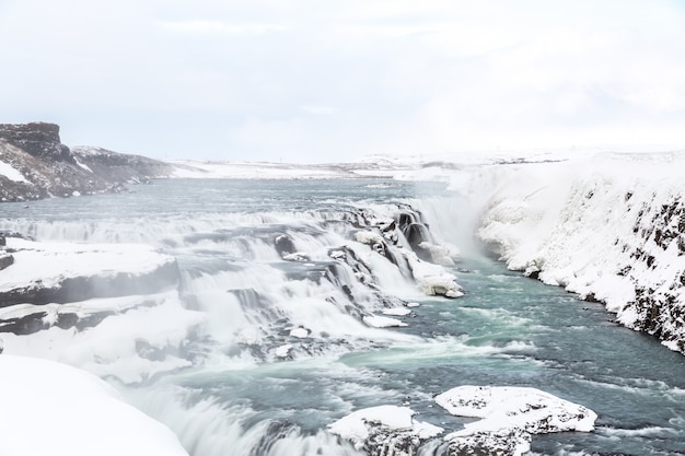 Cascada Gulfoss Islandia Invierno