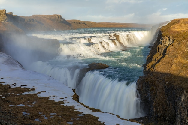 Cascada de Gulfoss Islandia Invierno