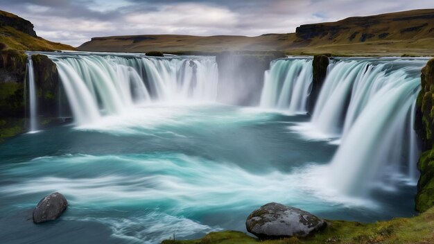 Foto la cascada de gullfoss es un punto de referencia famoso en islandia