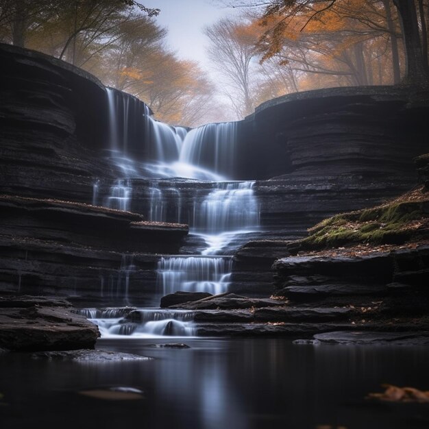 Foto una cascada en el hermoso desierto