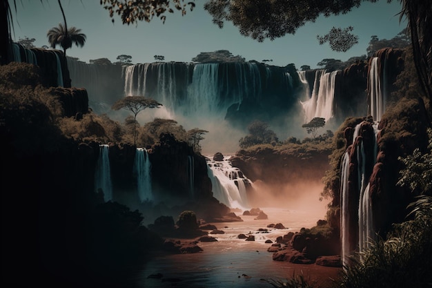 Cascada de Iguazú en Argentina América del Sur IA generativa