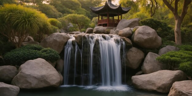 cascada en el jardín hermosas cascadas papel tapiz