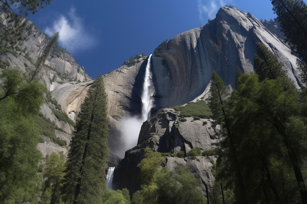 Una cascada en el parque nacional de yosemite