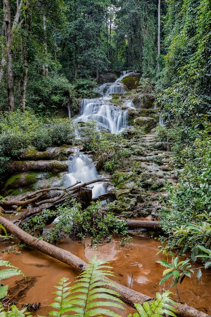 Foto cascada phacharoen en la provincia de tak, tailandia