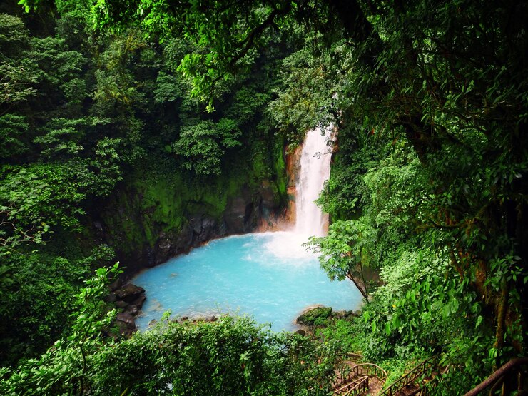 Foto la cascada del río celeste