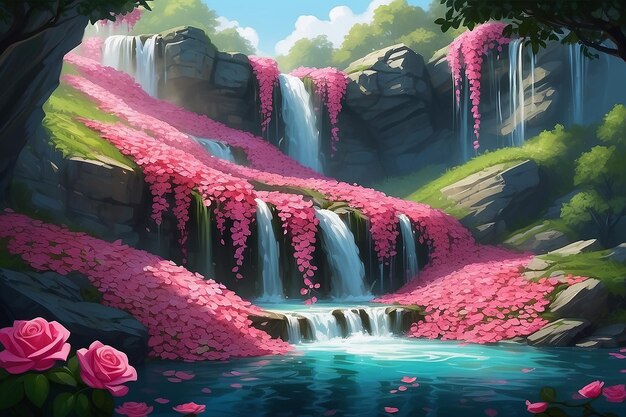 Foto cascada de las rosas