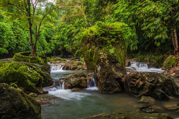 Cascada de Sarika, cascada hermosa en la provincia de Nakornnayok, ThaiLand.