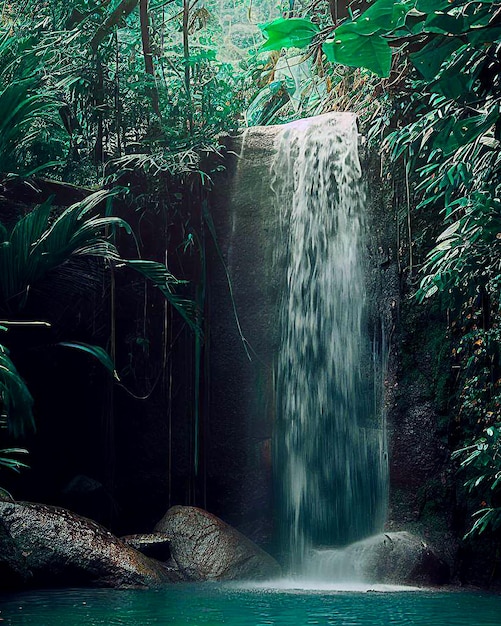 cascada en una selva tropical