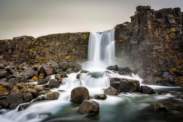 Cascada Thingvellir Sitio histórico y parque nacional de Islandia ubicado al este de Reykjavik