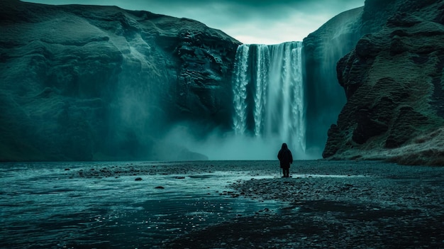 Una cascada se transforma en un velo de niebla.