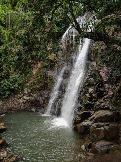 Cascadas turísticas con aguas cristalinas en las montañas de Panamá