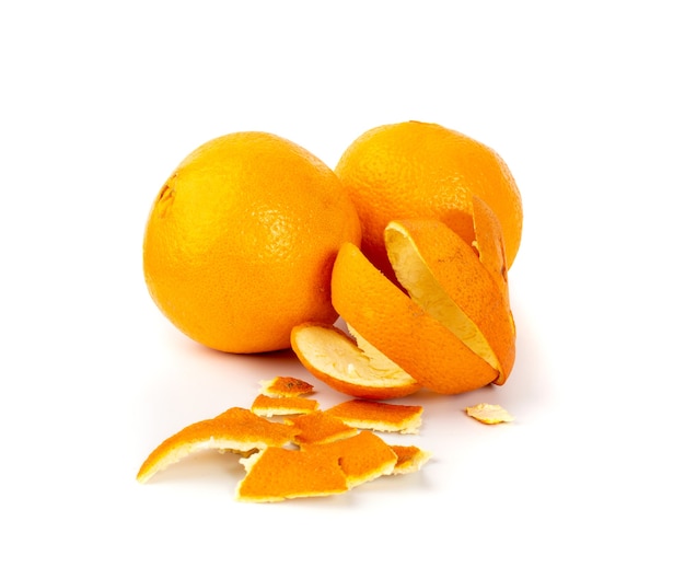 Cáscara de naranja de cerca