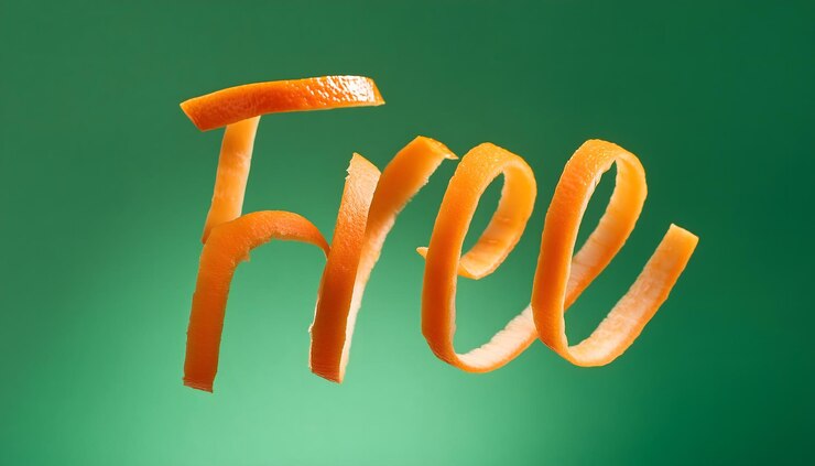 Foto la cáscara de naranja es libre de ortografía