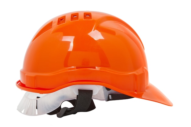 Casco aislado en la industria de la construcción blanca