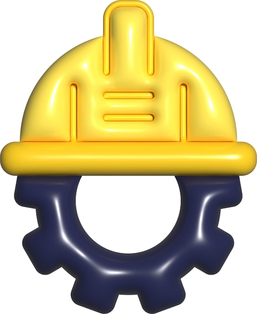 un casco amarillo con un engranaje