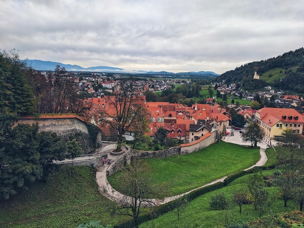 Casco antiguo de Eslovenia. Skofja Loka. Destino de viaje. Europa. Centro de la ciudad