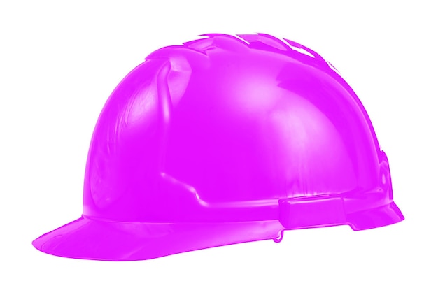 Foto casco de color rosa aislado en blanco