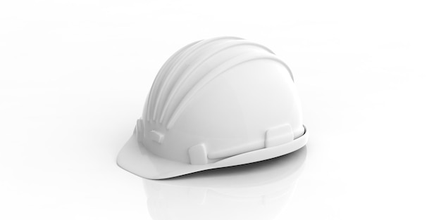 Foto casco de construcción sobre fondo blanco ilustración 3d
