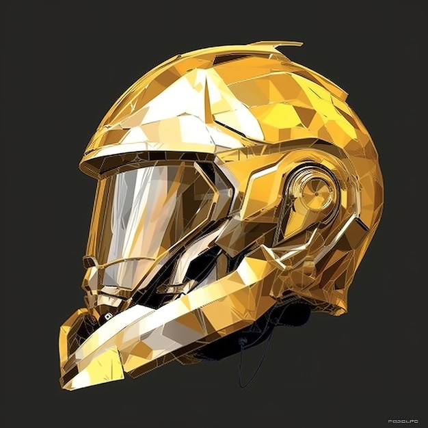 Un casco dorado con