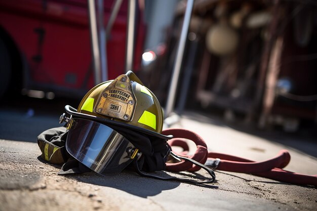 Casco y equipo de bomberos