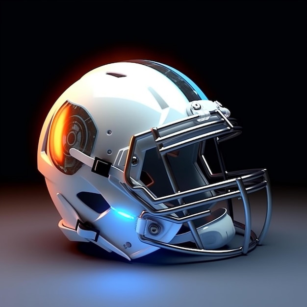 Un casco de fútbol americano con luces de neón