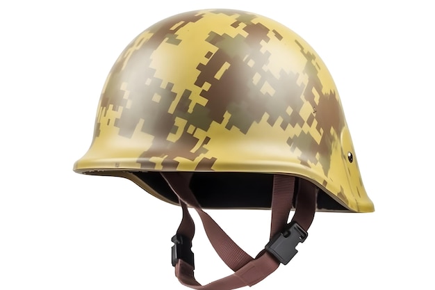 casco de infantería de combate del siglo XX sobre fondo blanco imagen generada por red neuronal