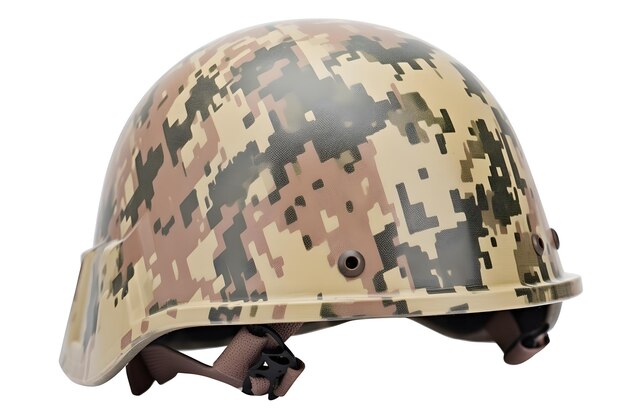 Foto casco de infantería de combate del siglo xx sobre fondo blanco imagen generada por red neuronal
