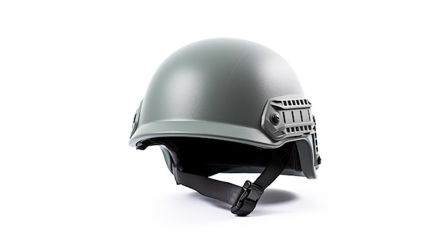 Foto casco militar aislado sobre fondo blanco ai generativa