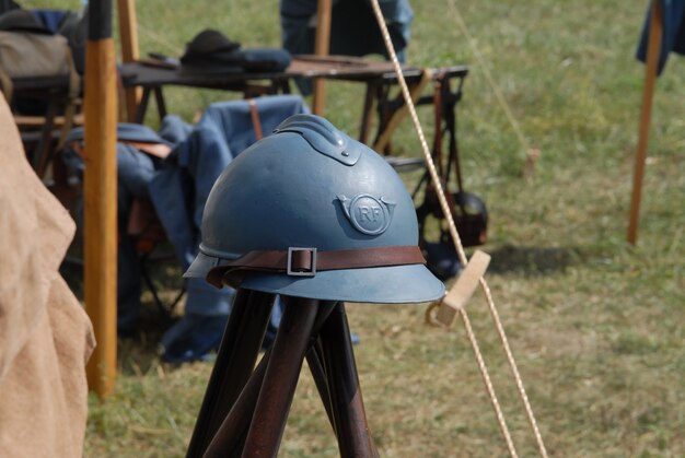 Casco militar francés de la Primera Guerra Mundial.