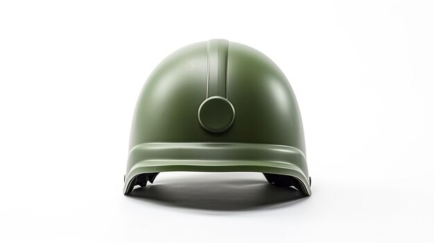 Casco militar verde aislado sobre fondo blanco Ai generativo