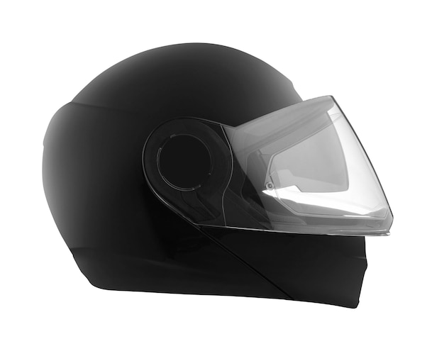 Casco de moto negro brillante