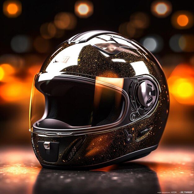 Foto un casco de moto con la palabra h