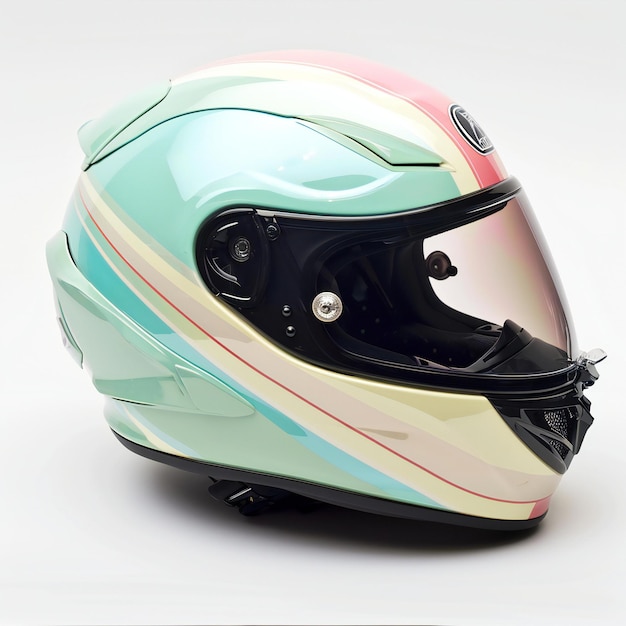 Casco de motocicleta aislado sobre fondo blanco