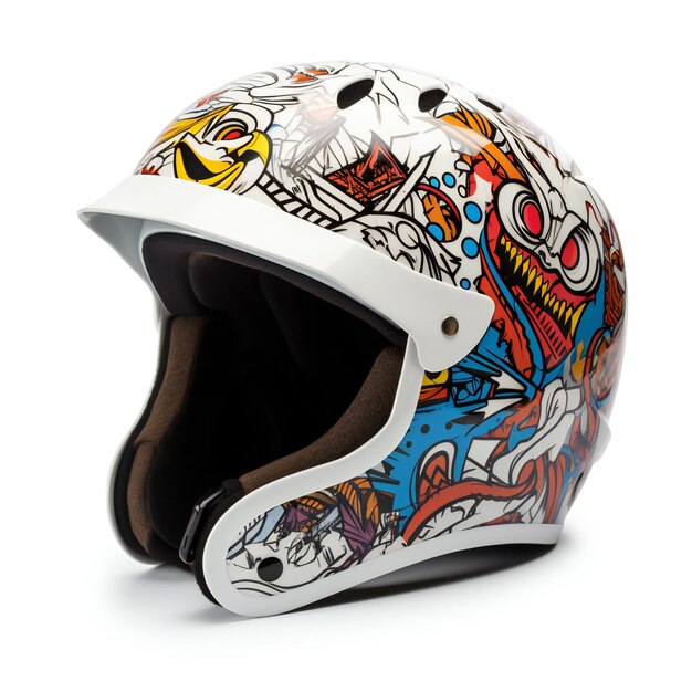 Casco de motocicleta aislado sobre un fondo blanco