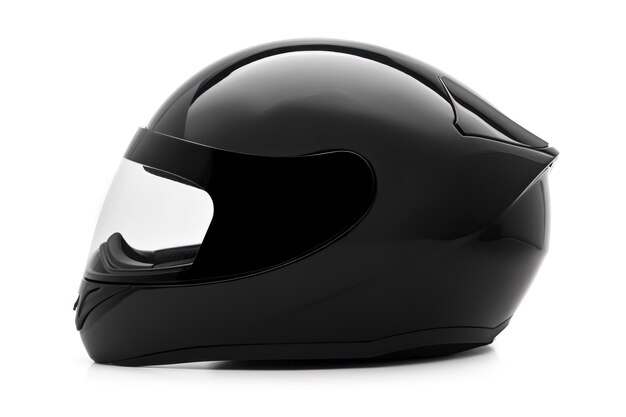 Foto casco negro brillante aislado en blanco