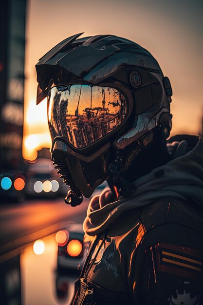 Un casco con la palabra ciudad en él