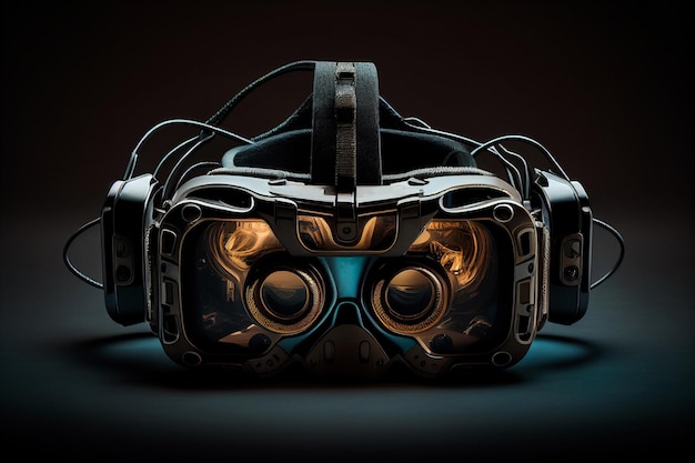 Un casco de realidad virtual que ofrece una experiencia de juego inmersiva IA generativa. foto de alta calidad