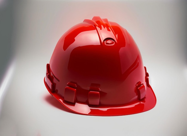 Casco rojo de construcción con tazón de miel.