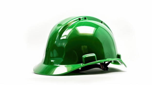 Casco de seguridad verde aislado en blanco