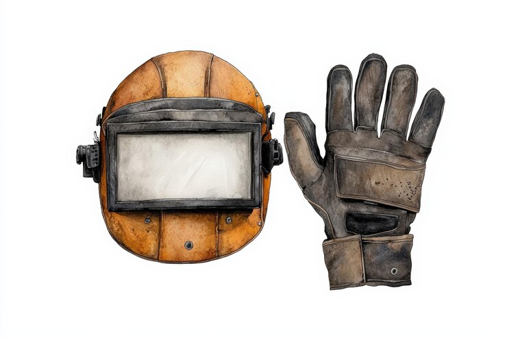 Casco de soldadura y juego de guantes equipo de seguridad esencial para la metalurgia y la fabricación que garantice la protección durante las tareas de soldadura