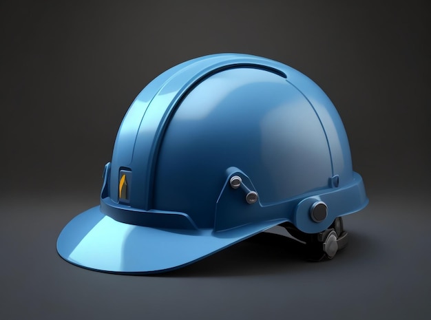 Foto un casco de trabajador azul.