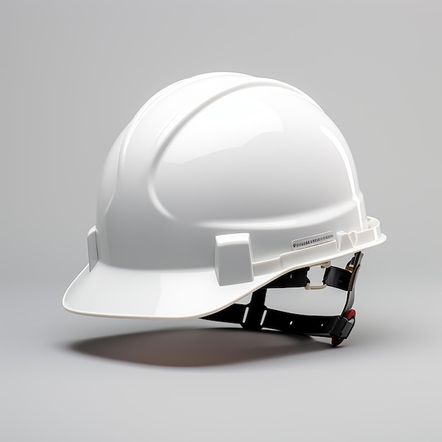 Casco de trabajo blanco sobre fondo Concepto de día laboral de maqueta de casco