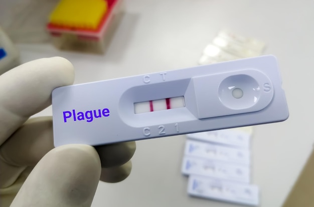 Casete de prueba de prueba rápida para la enfermedad de la peste causada por Yersinia pestis